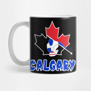 Curling Calgary for Canadian Curling Fan and Curling Player Mug